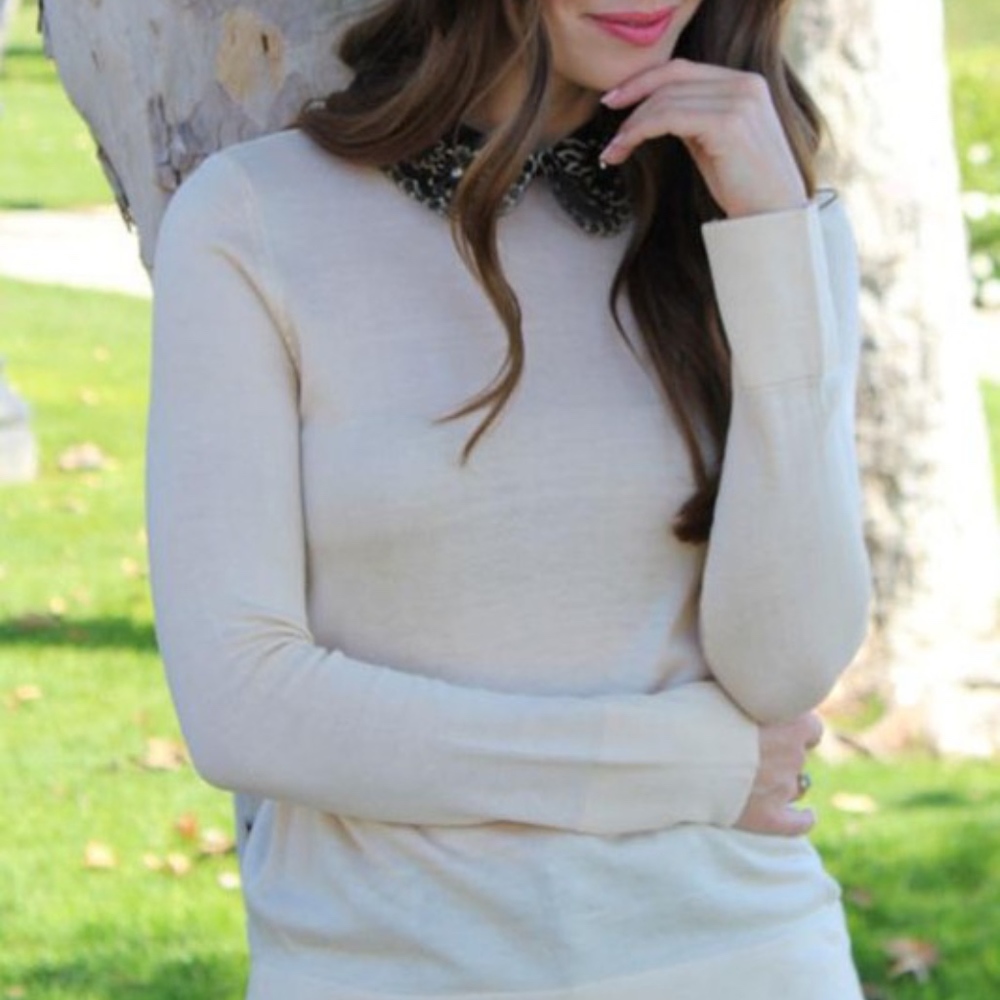 Last 1! NWT Jeweled Collar Sweater - Picture 3 of 5